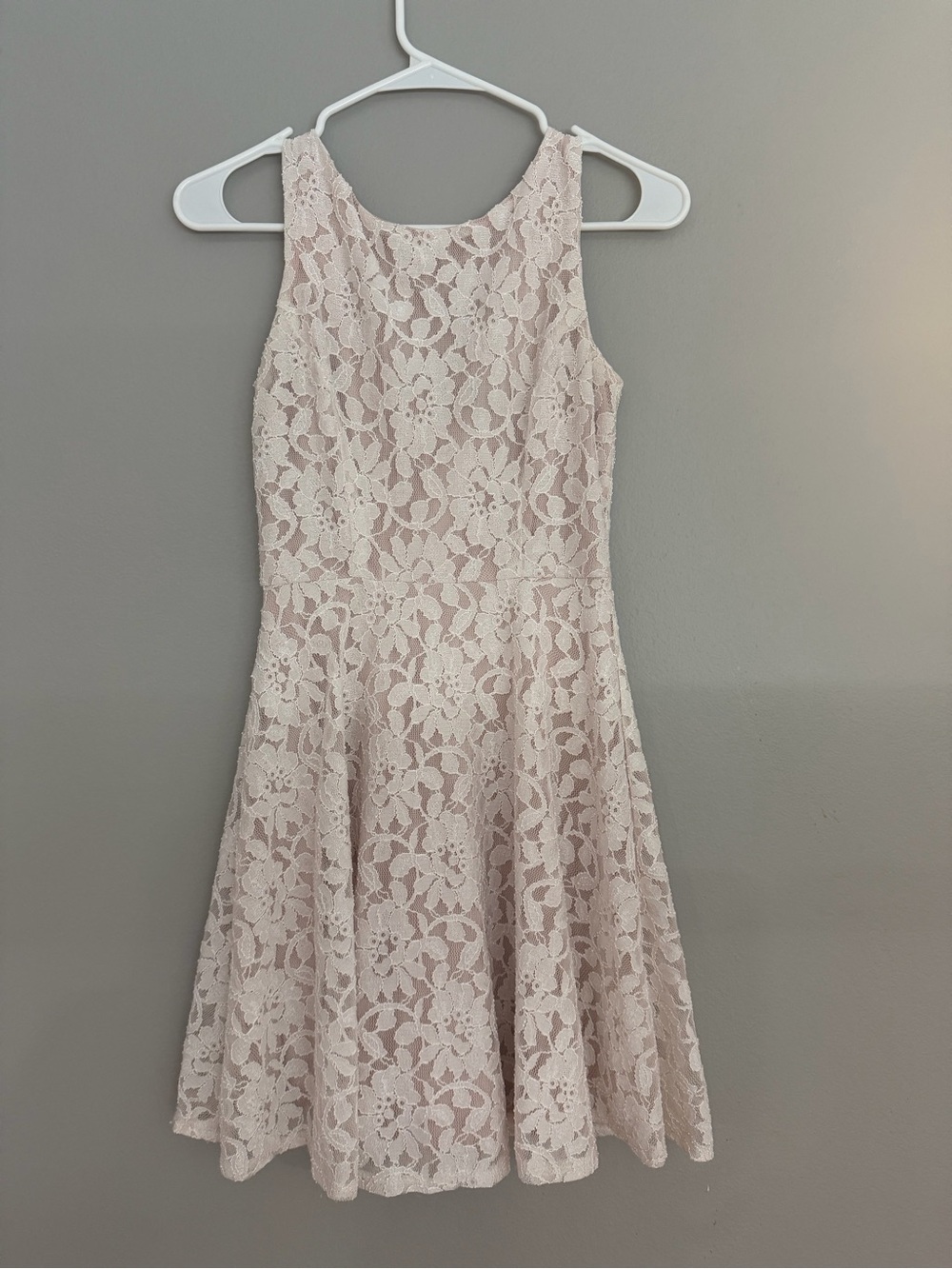 Speechless Blush Lace Fit-and-Flare Dress